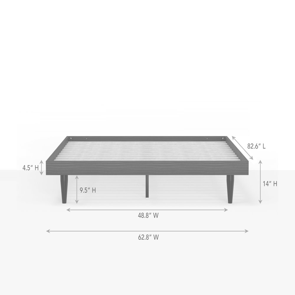 Sachse Queen Solid Wood Platform Bed Frame Walnut