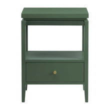 Evening Stand with Single Drawer and Gold Hardware for Casual or Farmhouse Decor