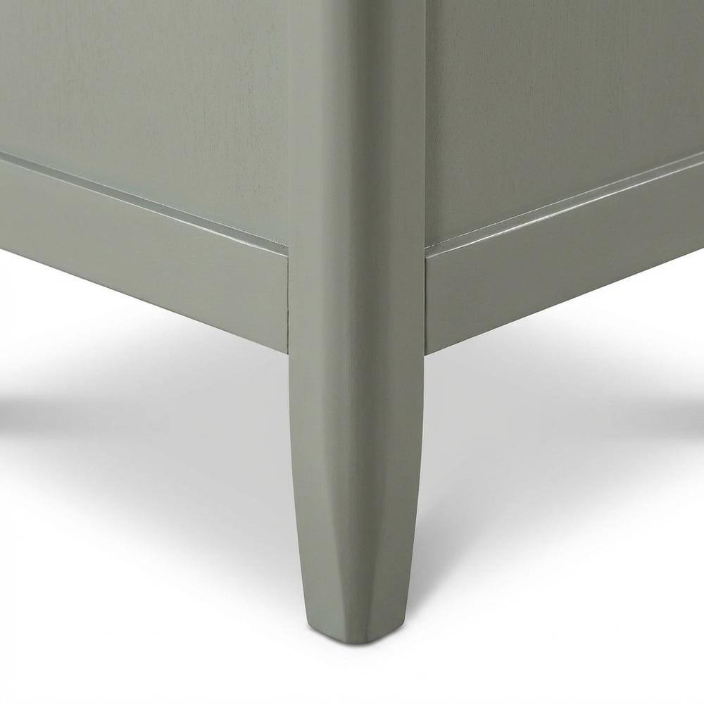 Antique Gray Nightstand with Hardware and 2 Drawers for Storage