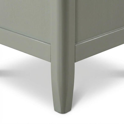 Antique Gray Nightstand with Hardware and 2 Drawers for Storage