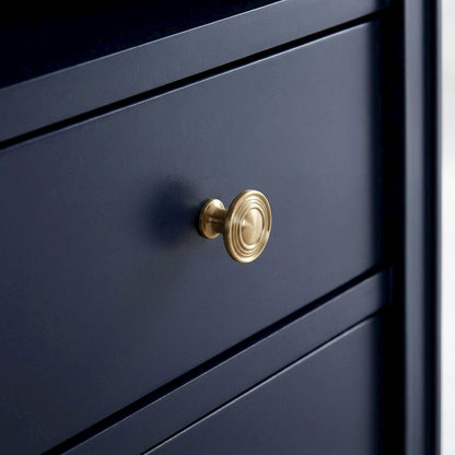 Midnight Blue Storage Nightstand with 2 Drawers and Traditional Style