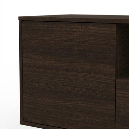 Walnut Laminate TV Console in Brown with Modern Design and Engineered Wood