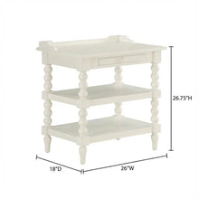 Antique White Nightstand with Hardwood Solids and Oak Veneers
