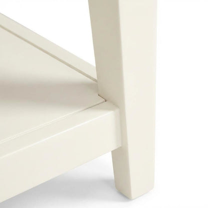 White Wooden Nightstand with 2 Drawers and Tray Top for Bedroom Decor