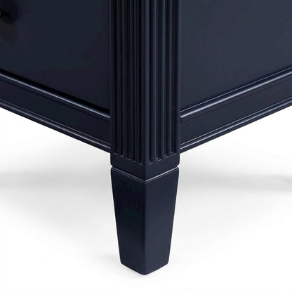 Midnight Blue Storage Nightstand with 2 Drawers and Traditional Style