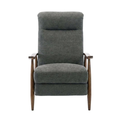 Wood Arm Push Back Recliner Chair with Polyester Upholstery for Living Room