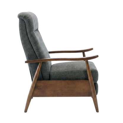 Wood Arm Push Back Recliner Chair with Polyester Upholstery for Living Room
