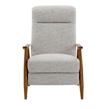 Performance Fabric Push Back Recliner Chair with Wood Arms for Living Room