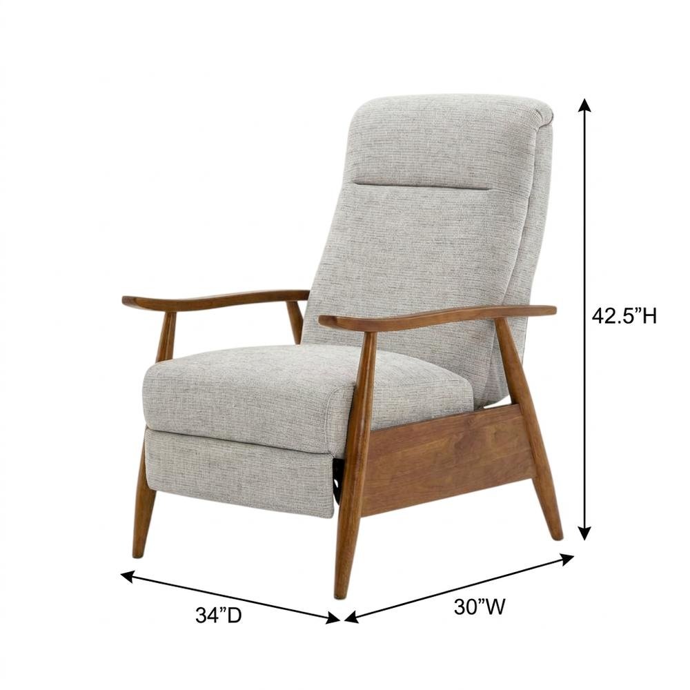 Performance Fabric Push Back Recliner Chair with Wood Arms for Living Room