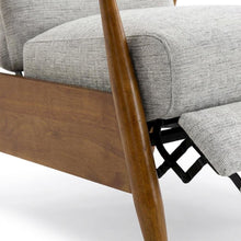 Performance Fabric Push Back Recliner Chair with Wood Arms for Living Room