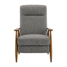 Performance Fabric Push Back Recliner Chair with Wood Arms for Living Room