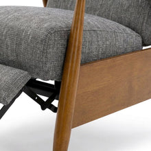Performance Fabric Push Back Recliner Chair with Wood Arms for Living Room