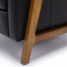 Top Grain Leather Push Back Recliner Chair with Hardwood Frame for Living Room