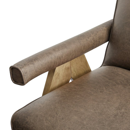 Navassa Modern Faux Leather Arm Chair - Espresso
