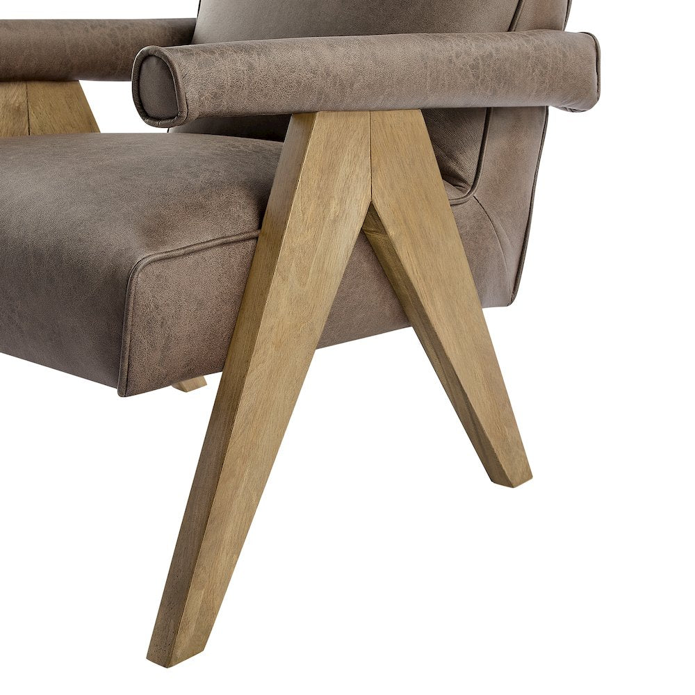 Navassa Modern Faux Leather Arm Chair - Espresso