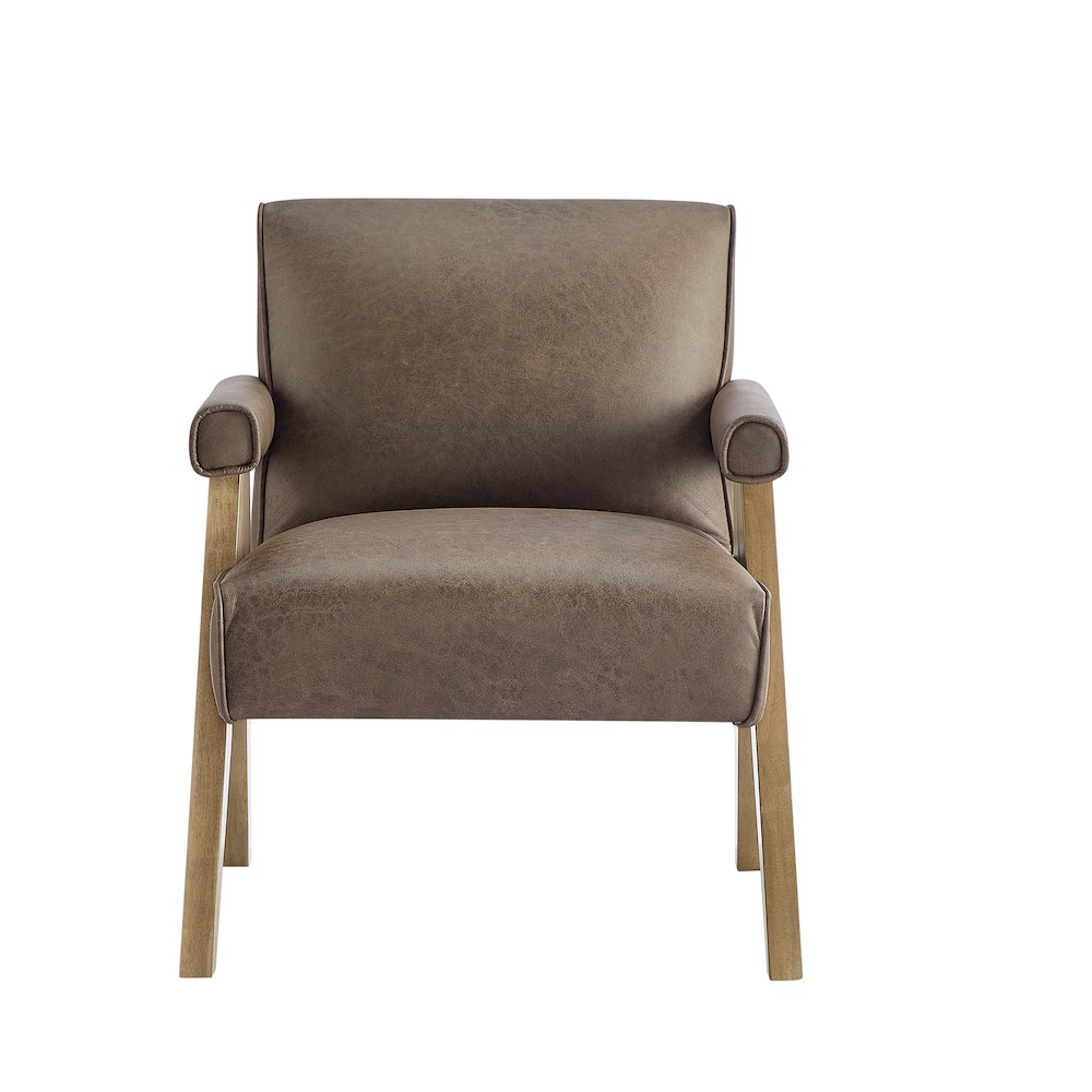 Navassa Modern Faux Leather Arm Chair - Espresso