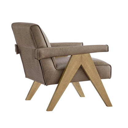 Navassa Modern Faux Leather Arm Chair - Espresso