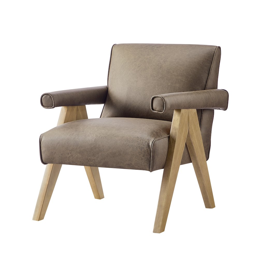 Navassa Modern Faux Leather Arm Chair - Espresso