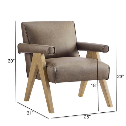 Navassa Modern Faux Leather Arm Chair - Espresso