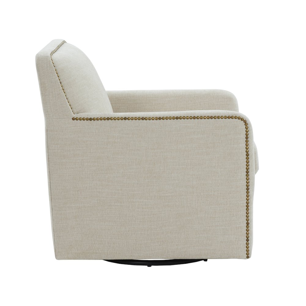 Tolland Swivel Accent Chair with Nailhead Trim - Sand