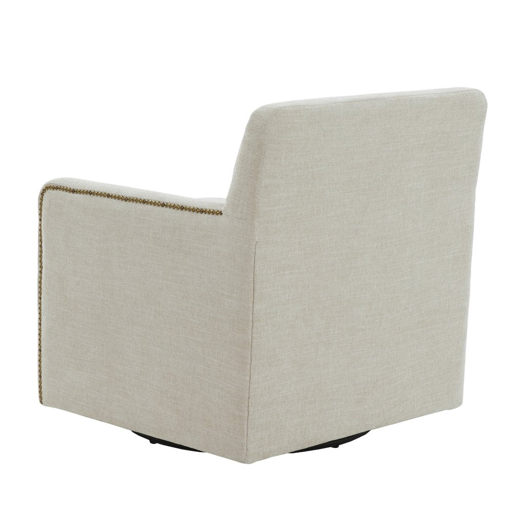 Tolland Swivel Accent Chair with Nailhead Trim - Sand