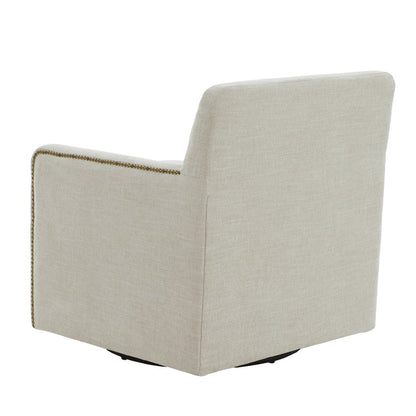 Tolland Swivel Accent Chair with Nailhead Trim - Sand