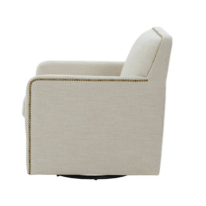 Tolland Swivel Accent Chair with Nailhead Trim - Sand