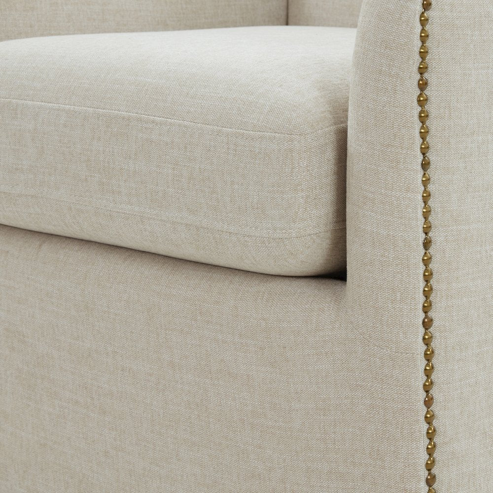 Tolland Swivel Accent Chair with Nailhead Trim - Sand