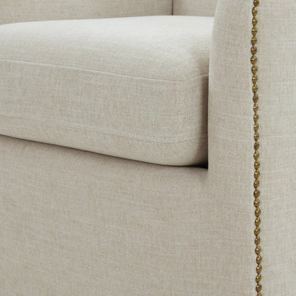 Tolland Swivel Accent Chair with Nailhead Trim - Sand