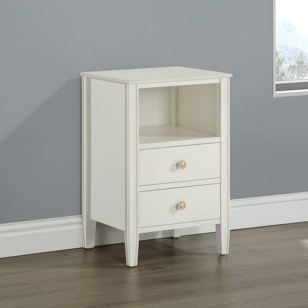 Winsley 2-drawer storage Nightstand - Antique White
