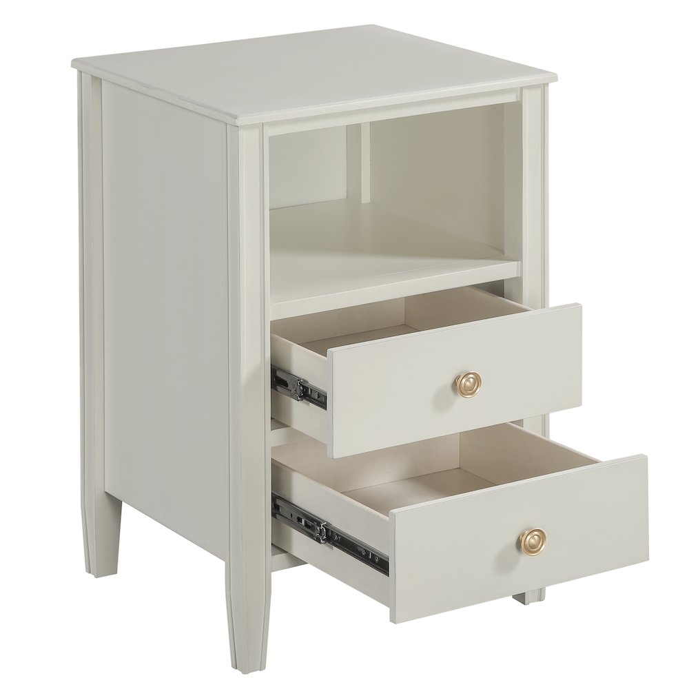 Winsley 2-drawer storage Nightstand - Antique White