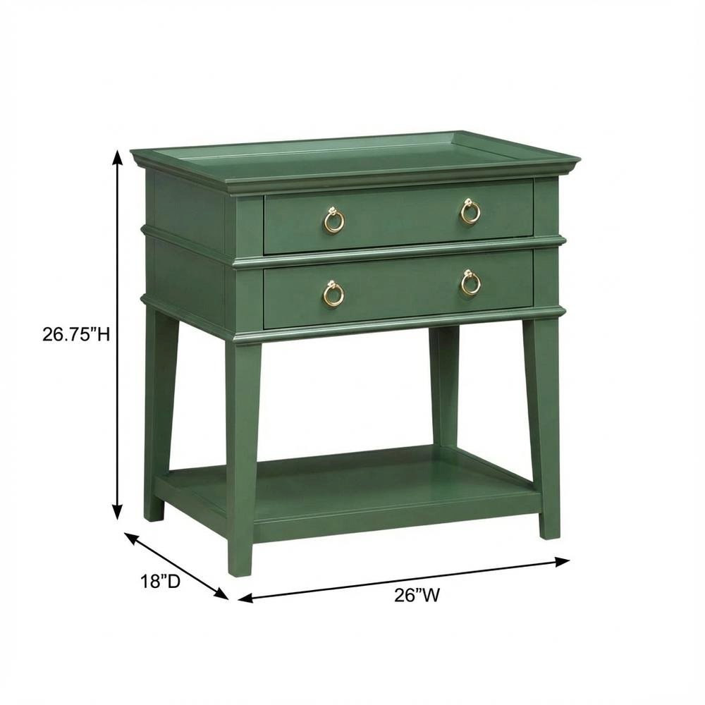 Nightstand with Tray Top, Modern Style and 2 Drawers