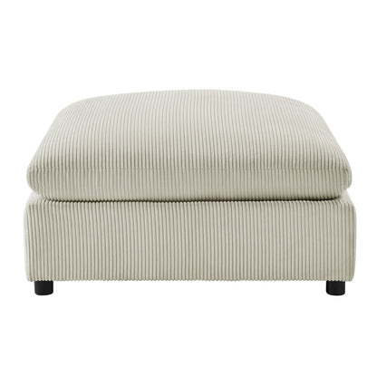 Casella Beige Corduroy Ottoman