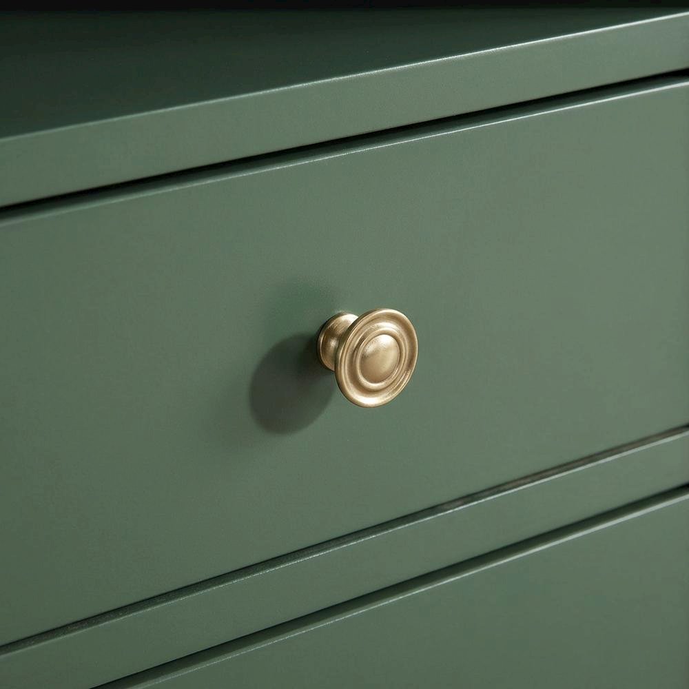Vintage Green 2-Drawer Bedroom Nightstand with Traditional Hardware