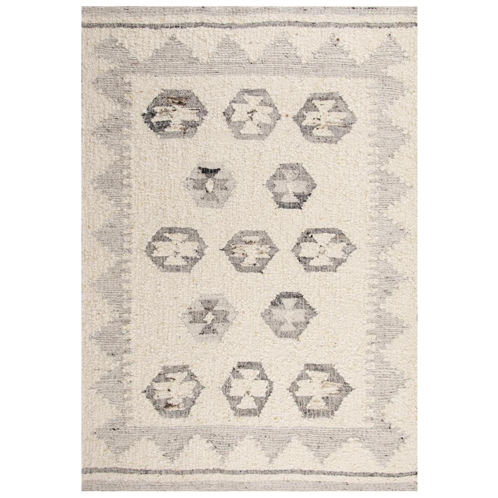 Hand Woven Flat Weave Pile Hand Spun Wool/ Cotton Rug, 5' x 7'6"