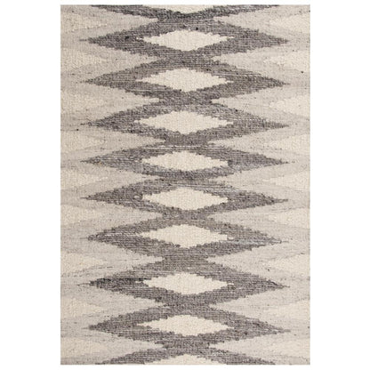 Hand Woven Flat Weave Pile Hand Spun Wool/ Cotton Rug, 5' x 7'6"