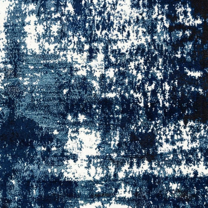 Light Blue Machine-Made Rectangle Runner with Cut Pile Design