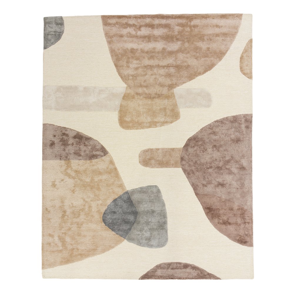 Modern Abstract 5' x 8' Rug, Brown
