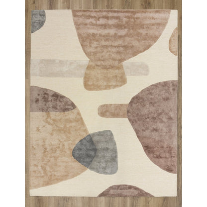 Modern Abstract 5' x 8' Rug, Brown