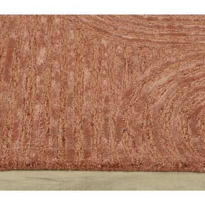 Mid-Century Modern Geometric 5' x 8' Rug, Rust
