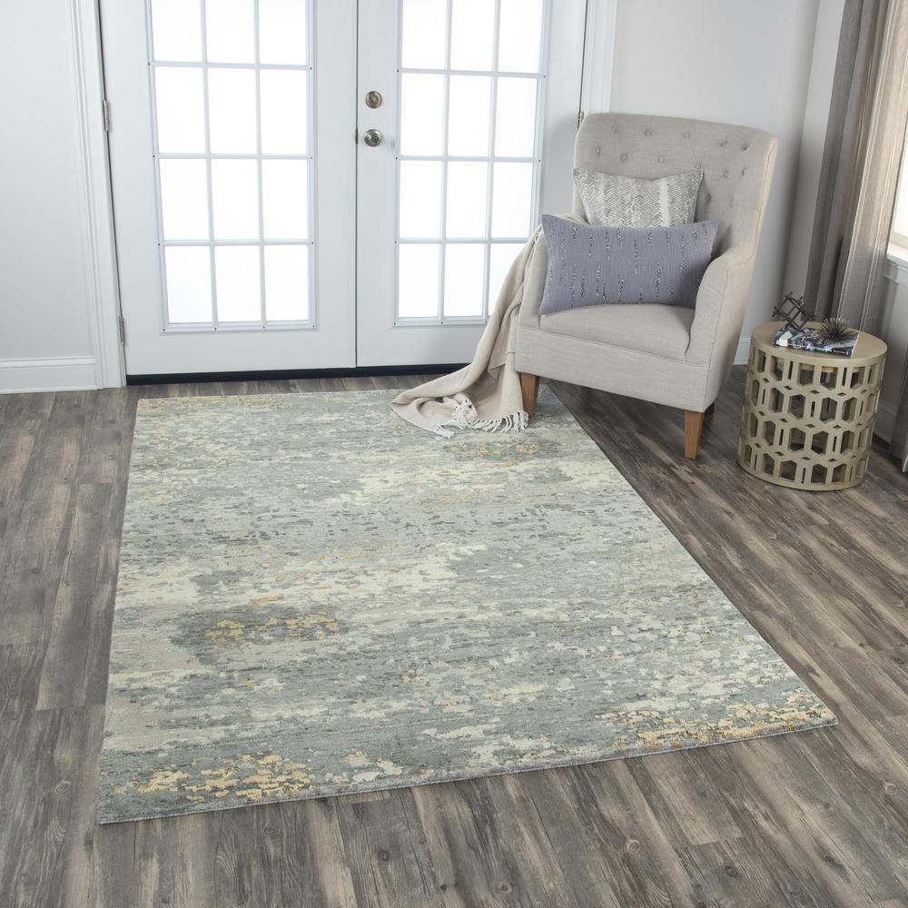 Hybrid Cut Pile Wool/ Tencel Rug, 2'6" x 10'