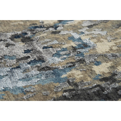 Hand Knotted Cut Pile Wool/ Viscose Rug, 6' x 9'