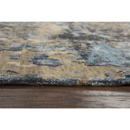 Hand Knotted Cut Pile Wool/ Viscose Rug, 6' x 9'