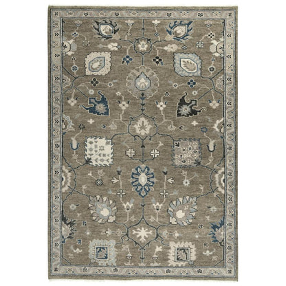 Hand Knotted Cut Pile Hand Spun Wool/ Tencel Rug, 8' x 10'