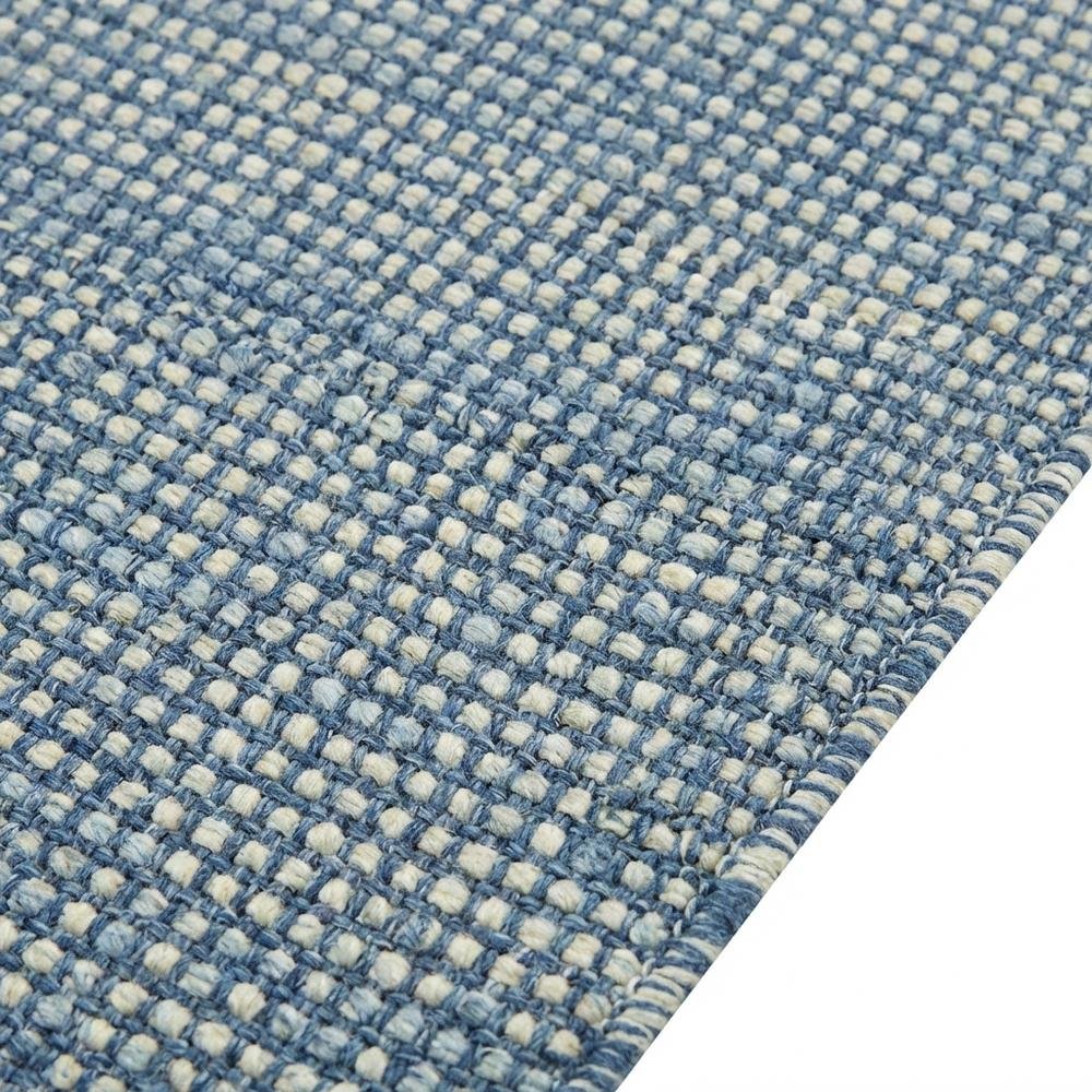 Blue Hand-Tufted Rectangle Rug with Casual Style and Cotton Backing