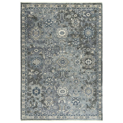 Hand Knotted Cut Pile Hand Spun Wool/ Tencel Rug, 9' x 12'