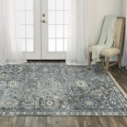 Hand Knotted Cut Pile Hand Spun Wool/ Tencel Rug, 9' x 12'