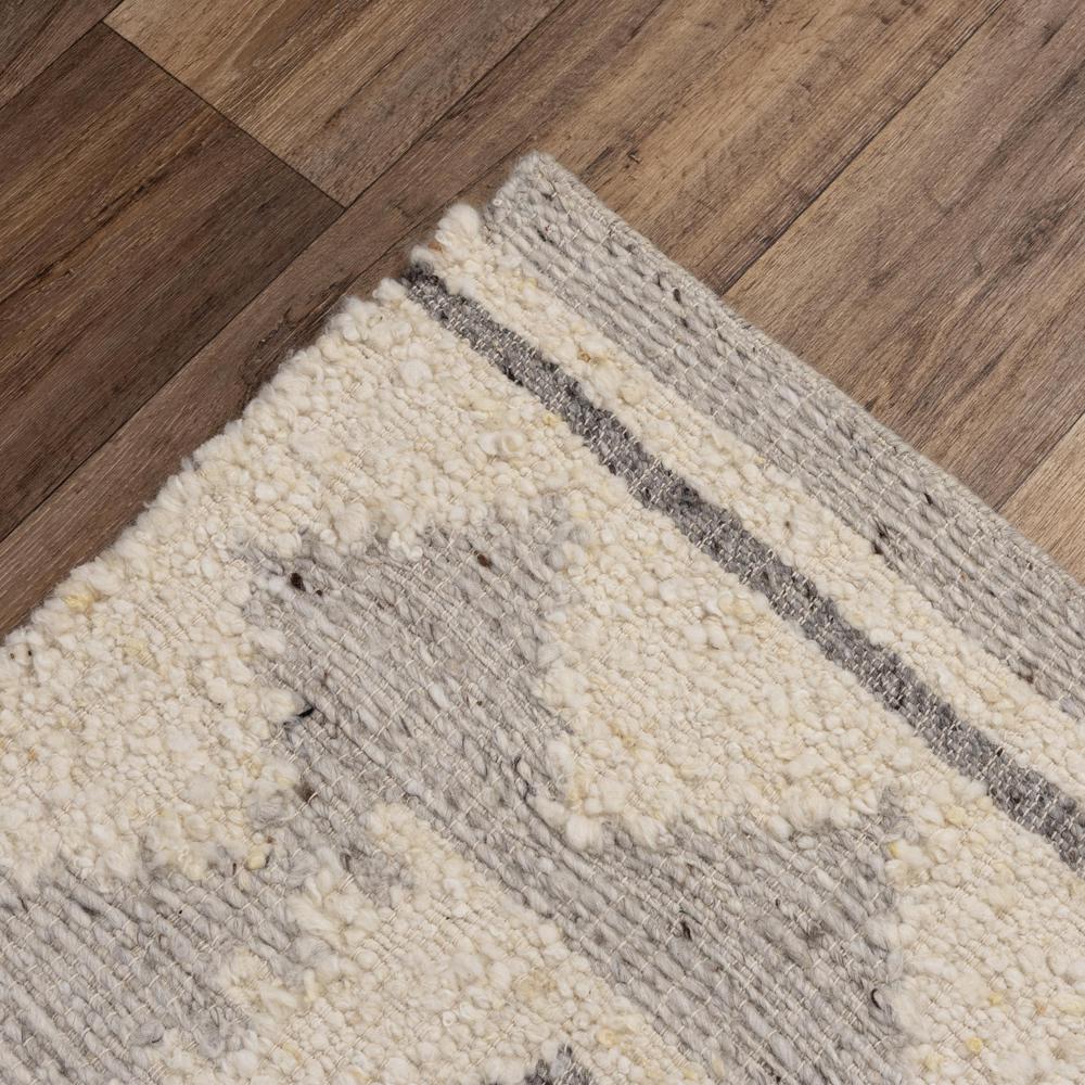 Hand Woven Flat Weave Pile Hand Spun Wool/ Cotton Rug, 9' x 12'