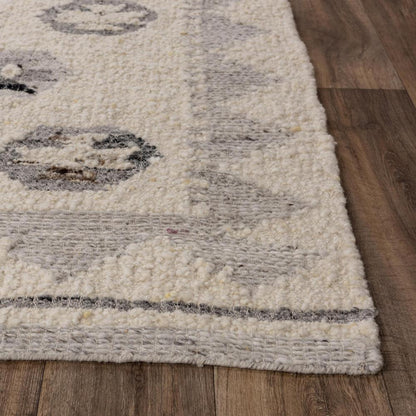 Hand Woven Flat Weave Pile Hand Spun Wool/ Cotton Rug, 9' x 12'