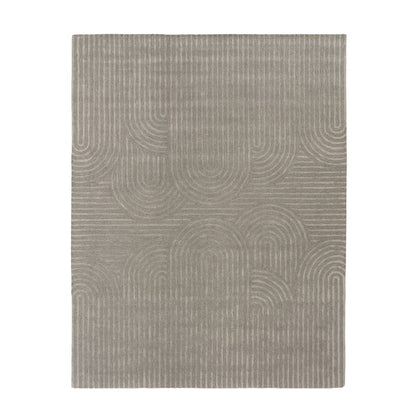 Mid-Century Modern Geometric 9' x 12' Rug, Silver